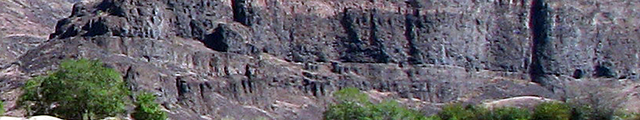 Rock faces at the southern end of Quilomene Bar in which there are small rockshelters and storage sites.