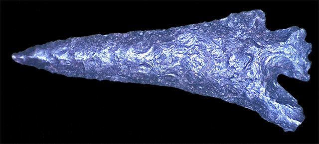 45KT28-1799 Point Type 6D, immediately overlying Cultural Component VIIA or less likely in the base of VIIH, probably Cayuse I Subphase, but counted as undesignated.