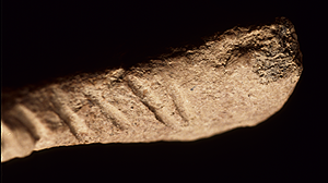 COMB & CHANNEL RIM SHERD FROM THE JARIGOLE PILLAR SITE. Comb & Channel rim sherd from the Jarigole Pillar Site