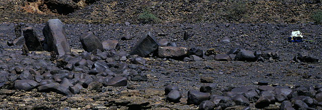 Pillar cluster on the central platform.