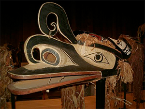 HAMATSA CROOKED BEAK OF HEAVEN MASK, U'MISTA CULTURAL SOCIETY, ca 1880-1900