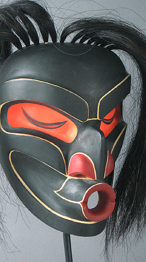 KWAKIUTL DZOONOKWA MASK, IRA ETZERZA.