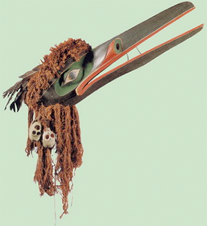 RAVEN HAMATSA MASK COLLECTED  IN 1881