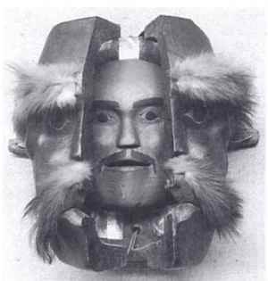 Kwakiutl 'double mask' of Tsonoqwa.
